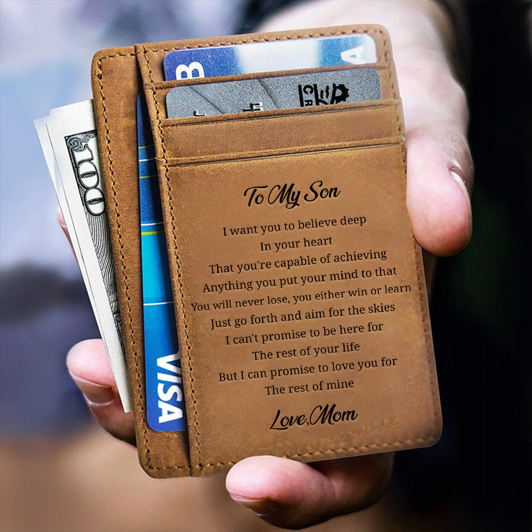 Personalized Cow Leather Card Wallet - Gift for Family