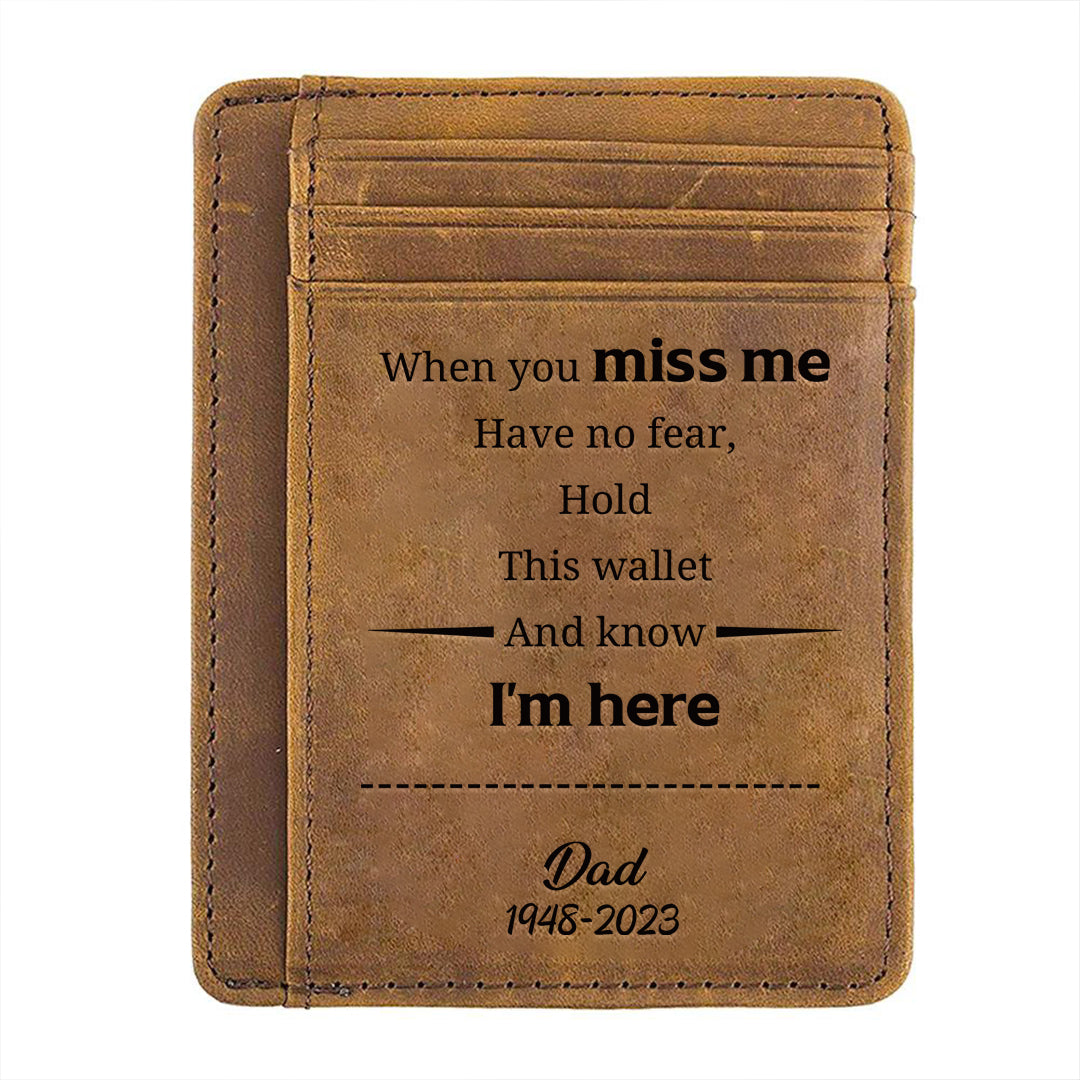 Personalized Cow Leather Card Wallet - Gift for Family