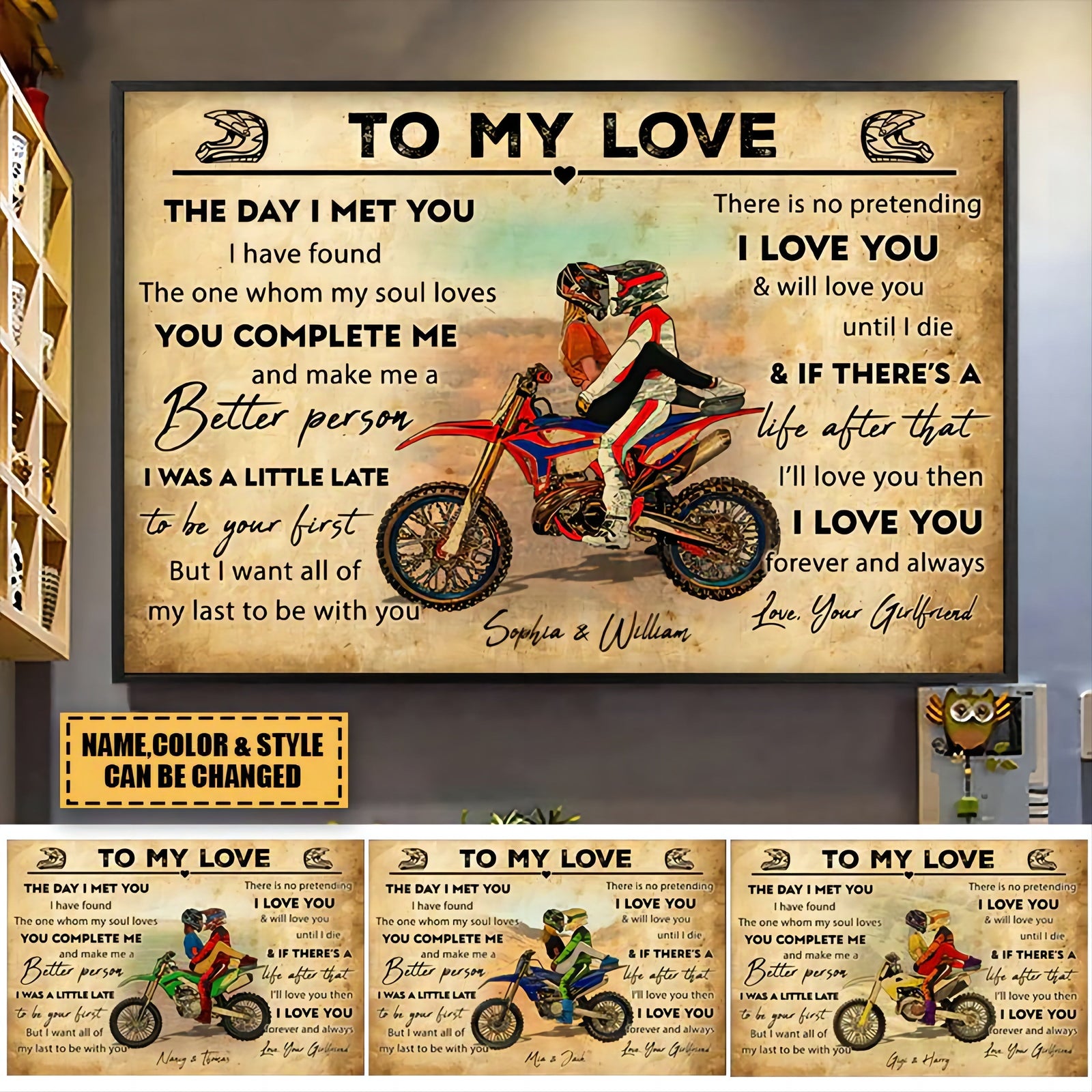 Personalized Motocross Poster - Dirt Bike Gifts