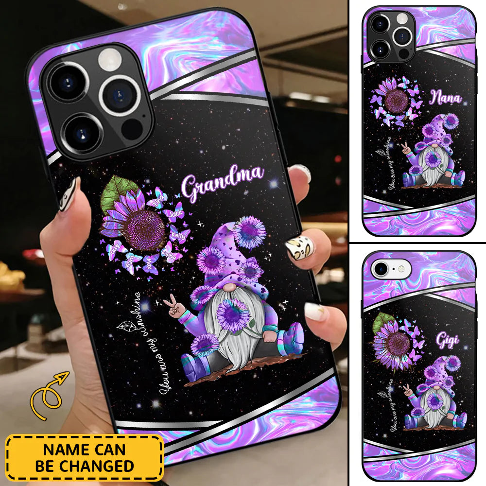 HOLOGRAM SUNFLOWER GRANDMA- MOM doll, YOU ARE MY SUNSHINE PERSONALIZED Phone Case
