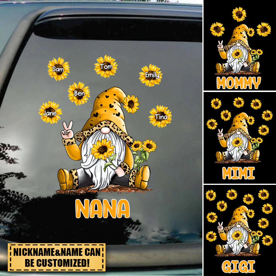 Grandma Sunflower Kids Name doll Personalized Decal