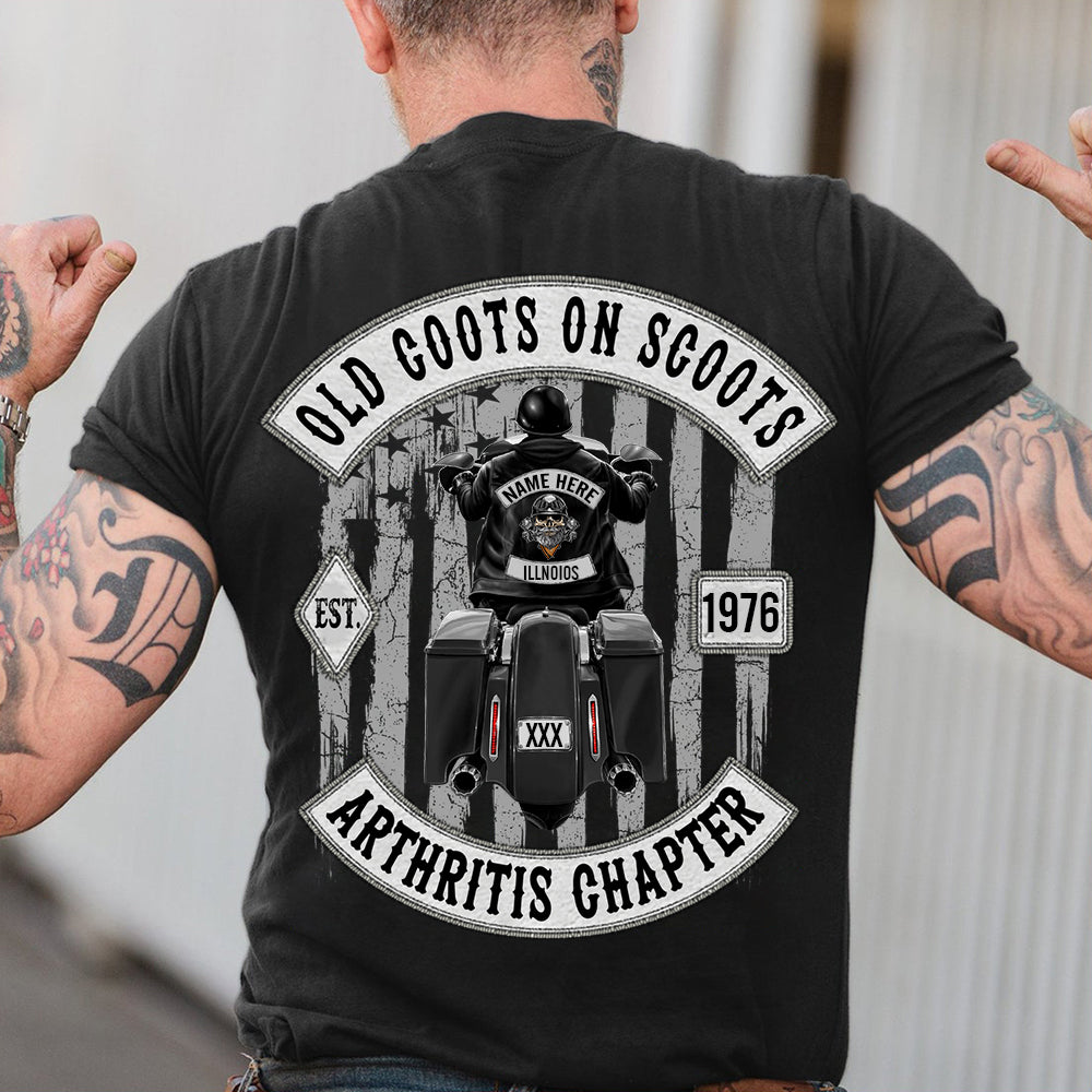 Old Coots On Scoots Arthritis Chapter Personalized Biker Shirt, Gift For Biker